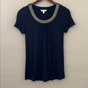 Charming Charlie top w/ metallic neckline